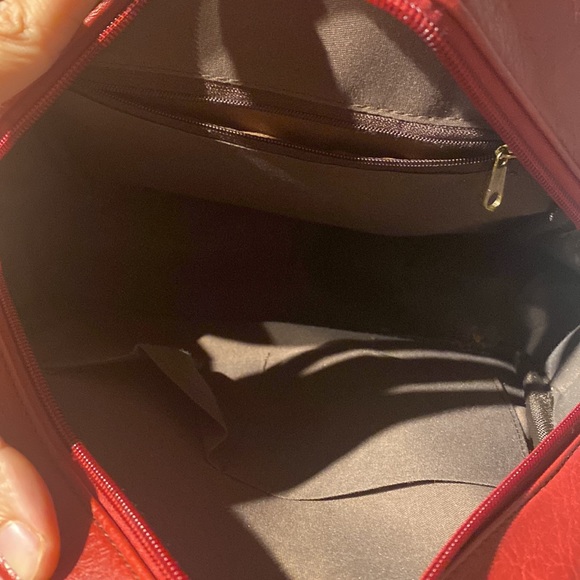 Deep Red Quilted Fashion Backpack - Picture 2 of 3